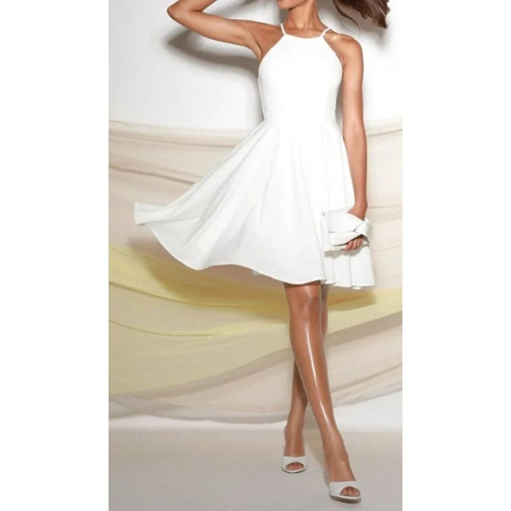 LULU'S SZ S Irresistible Charm White Midi Halter Skaker Dress NEW B100 - Picture 1 of 8